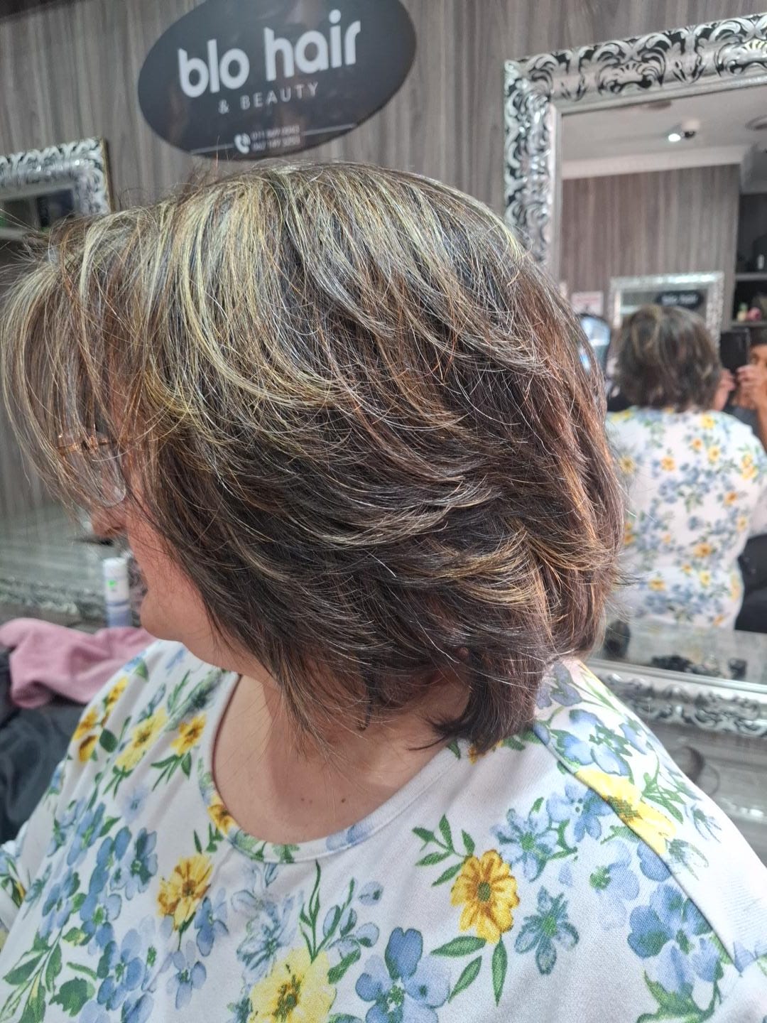 Before natural silver hair cut and style